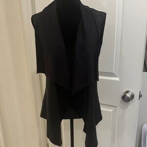 Zara Woman Black Faux Leather Suede Women's Vest Medium